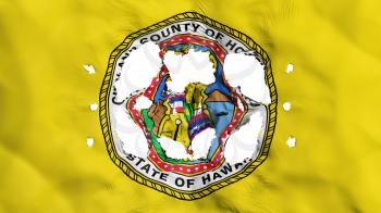 Holes in Honolulu city, capital of Hawaii state flag, white background, 3d rendering