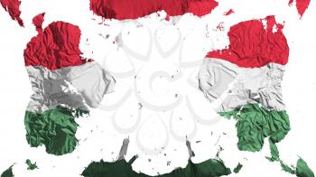 Scattered Hungary flag, white background, 3d rendering