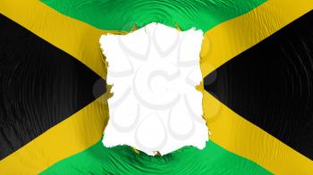 Square hole in the Jamaica flag, white background, 3d rendering