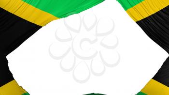 Divided Jamaica flag, white background, 3d rendering