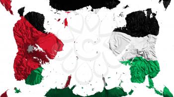 Scattered Jordan flag, white background, 3d rendering