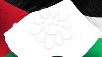 Divided Jordan flag, white background, 3d rendering