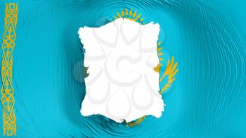 Square hole in the Kazakhstan flag, white background, 3d rendering