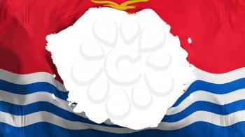 Broken Kiribati flag, white background, 3d rendering