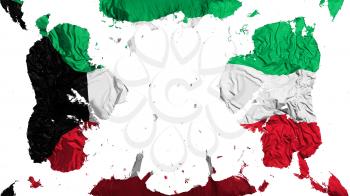 Scattered Kuwait flag, white background, 3d rendering