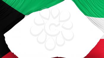 Divided Kuwait flag, white background, 3d rendering