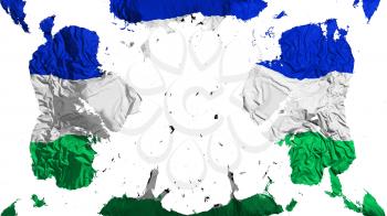 Scattered Lesotho flag, white background, 3d rendering