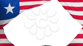 Divided Liberia flag, white background, 3d rendering