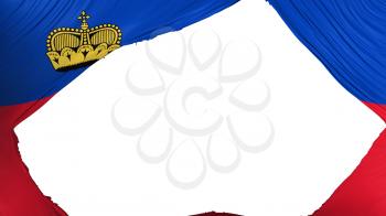 Divided Principality of Liechtenstein flag, white background, 3d rendering