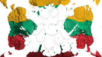 Scattered Lithuania flag, white background, 3d rendering