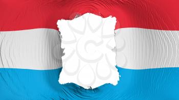 Square hole in the Luxembourg flag, white background, 3d rendering
