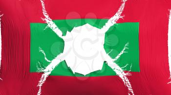 Maldives flag with a hole, white background, 3d rendering