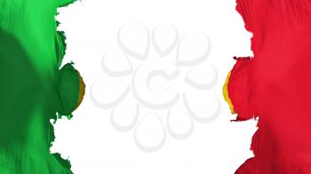 Blasted Mali flag, against white background, 3d rendering