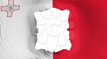 Square hole in the Malta flag, white background, 3d rendering