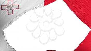 Divided Malta flag, white background, 3d rendering