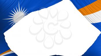 Divided Marshall Islands flag, white background, 3d rendering