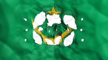 Holes in Mauritania flag, white background, 3d rendering
