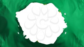 Broken Mauritania flag, white background, 3d rendering