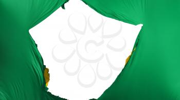 Cracked Mauritania flag, white background, 3d rendering