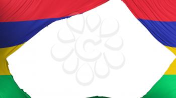 Divided Mauritius flag, white background, 3d rendering