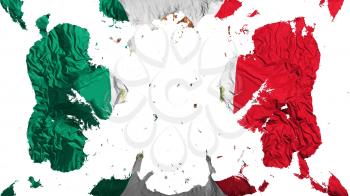 Scattered Mexico flag, white background, 3d rendering
