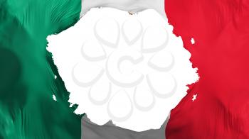 Broken Mexico flag, white background, 3d rendering