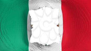 Square hole in the Mexico flag, white background, 3d rendering