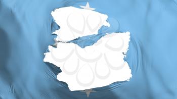 Tattered Micronesia flag, white background, 3d rendering