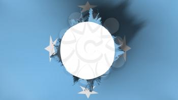 Hole cut in the flag of Micronesia, white background, 3d rendering