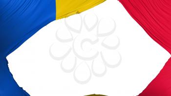 Divided Moldova flag, white background, 3d rendering