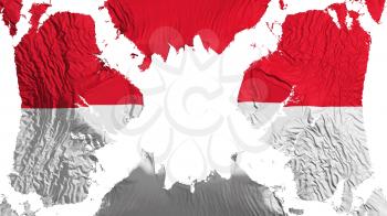 Monaco torn flag fluttering in the wind, over white background, 3d rendering