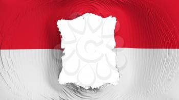 Square hole in the Monaco flag, white background, 3d rendering