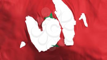 Ragged Morocco flag, white background, 3d rendering