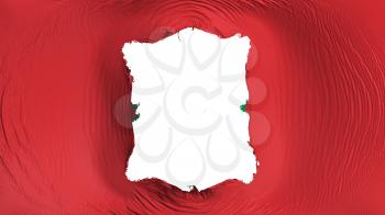 Square hole in the Morocco flag, white background, 3d rendering