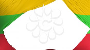 Divided Myanmar flag, white background, 3d rendering