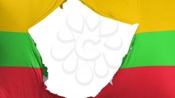 Cracked Myanmar flag, white background, 3d rendering