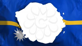 Broken Nauru flag, white background, 3d rendering