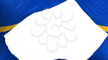 Divided Nauru flag, white background, 3d rendering