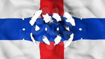 Netherlands Antilles 1986-2010 flag with a small holes, white background, 3d rendering