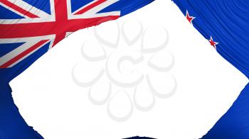 Divided New Zealand flag, white background, 3d rendering