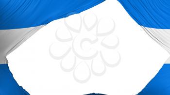 Divided Nicaragua flag, white background, 3d rendering