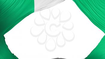 Divided Nigeria flag, white background, 3d rendering
