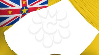 Divided Niue flag, white background, 3d rendering