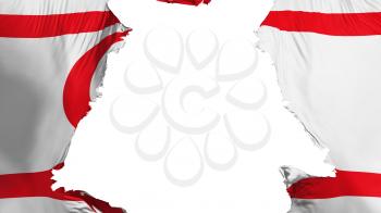 Northern Cyprus flag ripped apart, white background, 3d rendering