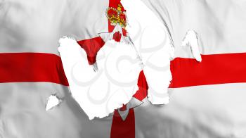 Ragged Northern Ireland flag, white background, 3d rendering