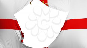 Cracked Northern Ireland flag, white background, 3d rendering