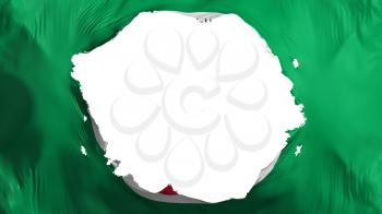 Broken Organisation of Islamic Cooperation flag, white background, 3d rendering