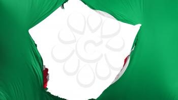 Cracked Organisation of Islamic Cooperation flag, white background, 3d rendering