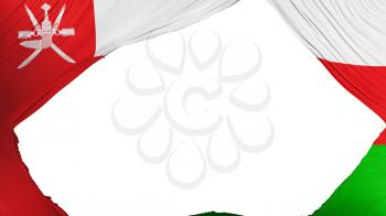 Divided Oman flag, white background, 3d rendering