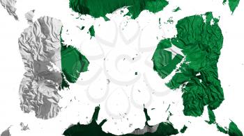 Scattered Pakistan flag, white background, 3d rendering